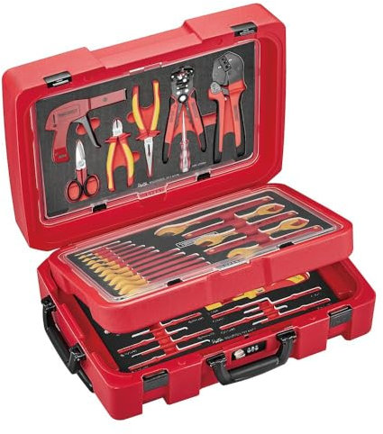 Teng Tools 52 Piece 1000 Volt Insulated Torque Screwdriver, Open Ended Wrench & Electrician Portable EVA Foam Tool Kit - SCE5