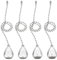 PATIKIL 13 Inch Ceiling Fan Pull Chain Extender Sets, 4 Pcs Metal Decorative Fan Pull Chain with Decorative Light Bulb and Fan Cord for Ceiling Light Lamp Fans, Silver (Drop Shape)