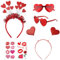 Luckeey Amor Kostüm Accessoires, 2 Pcs Haarreif Herzen+2 Pcs Herz Brille mit 2pcs Herz Tattoos, Amor Kostüm Damen für Karneval, Fasching, Valentinstag, Hochzeit, Mottoparty, Foto-Requisiten
