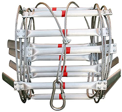 PNAJFUEL Strickleiter,Sicherheitsleiter Notfall Fluchtleiter Draht Strickleiter Für Hochgelegeneen/White/8M/26.3Ft