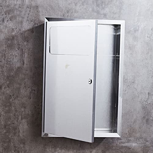 BGFYUSF Poubelle Murale encastrée en Acier Inoxydable, Poubelle Commerciale Domestique avec Seau intérieur Amovible, Recyclage des déchets caché verrouillable,