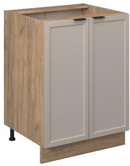Vicco Küchenunterschrank Fame-Line, GrauBeige, 60 cm ohne Arbeitsplatte