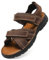 ziitop Herren Leder Sandalen Outdoor Trekkingsandalen Sommer Männer rutschfeste Leichte Trekkingschuhe Verstellbare Beach Sandalen dunkelbraun 46 EU