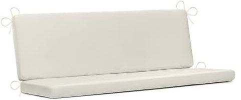 PARAMAISON Cuscino Dondolo 2 Posti Cook, Sfoderabile, Antigraffio, con Laccetti, Interni od Esterni, Imbottitura 5 cm, Universale | Avorio 110x55 cm