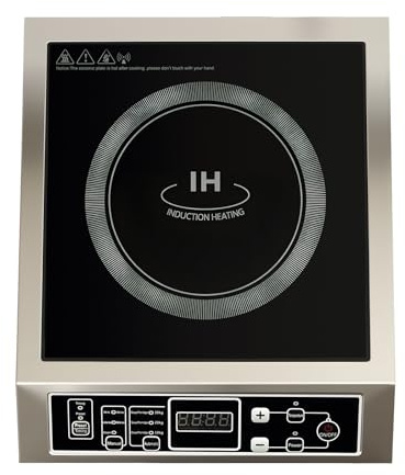 Piano cottura a induzione 3500W, Fornello elettrico portatile con 10 livelli di potenza, piastra in vetroceramica, timer e protezioni di sicurezza, Ideale per casa, camper e cucina