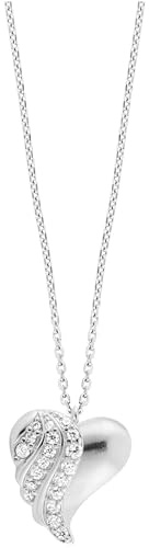 Julie Julsen JJNE33847-S Damen Collier Herz Sterling-Silber 925 Silber weiß Zirkonia 43 cm
