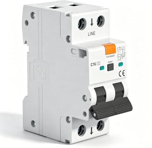 VETOLAKA RCBO FI/LS-Schalter 16A 30mA Typ A, 1P+N, 6kA, Kurve C, 230V,30mA FI-Leitungsschutzschalter,Sicherungsautomat, Fehlerstromschutzschalter,Hutschienenmontage,DPN-Geschützter Leistungsschalter