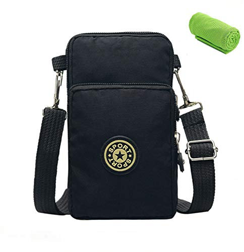 Phone Tasche Sport Armtasche Handy Brieftasche Umhängetasche Crossbody Schulter Mini Handytasche zum Umhängen Geldbörse Nylon kartentasche Schultertasche für Damen Frauen Mädchen Kinder iPhone Samsung