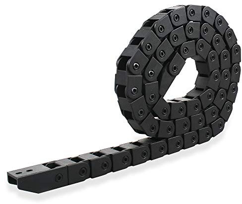 Chaine de Trainage R28, 1Pcs Plasique Chaîne de Dragonne de Câble 10mmx10mm, Longueur 1 m, Transporteur pour 3D Imprimante CNC Routeur Machine(Noir)