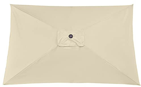 DUDNJC Parasol rectangular de repuesto de 6 varillas de repuesto para sombrilla de 3 x 3 m, resistente a la decoloración, cubierta para exteriores, cubierta para el césped (toldo beige)