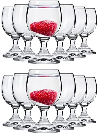 Alcohol Cage Likörgläser 40 ml - 12 Stück Set - Shot Gläser für Vodka, Tequila, Gin, Bourbon, Rum, Whisky - Mit Füßen - Spülmaschinenfest - Kristallglas Hohe Qualität