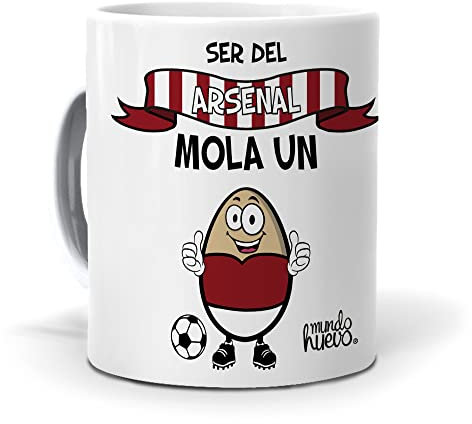 mundohuevo Taza Regalo Original Futbol. Ser del Arsenal Mola un Huevo. Ceramica AAA - 350 ml.