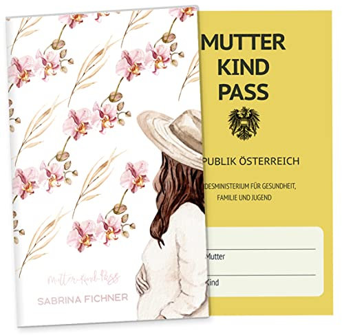 OLGS Mutter-Kind-Passhülle Österreich Awesome Mommy, personalisierte Schutzhülle für Schwangerschaft, MuKiPass Organizer, Ordinary Orchid