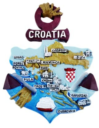 3D Ankerkarte Kroatien Kühlschrankmagnet Reise Souvenir Kühlschrank Magnet Aufkleber handbemalt Handwerk