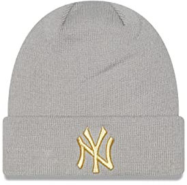 New Era Winterbeanie New York Yankees Damen Frauen grau Baseball Fanmütze NY-Logo MLB - One-Size