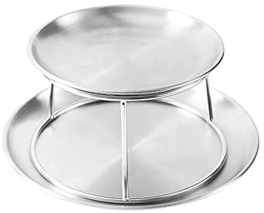 Ghulumn Lot de 2 assiettes à fruits de mer en acier inoxydable