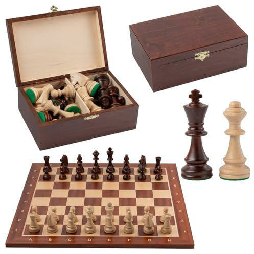 Master of Chess Professional TOURNAMENT No.6 Wooden Chess Set Inlaid 54 cm Chess Board + Staunton No.6 Chess Pieces