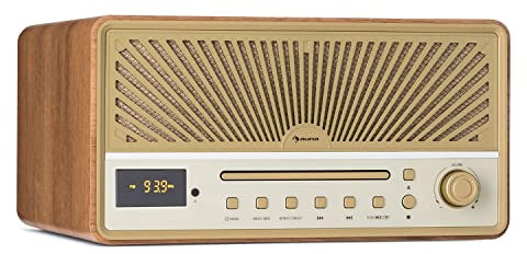 Auna Stereoanlage, Kompaktanlage mit CD-Player & FM-Radio, Mini Stereoanlage mit Lautsprecher, Musikanlage mit AUX, Fernbedienung, MP3 & USB, Musik-Anlage Kompakt, Stereo-Radio mit Kopfhöreranschluss