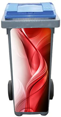 Stickers pour poubelle Design rouge - Autocollant poubelle extérieur - 3213 (39x84 cm)