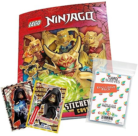 Bundle mit Lego Ninjago - Crystalized - Sammelsticker - 1 Sammelalbum + 2 Limitierte Star Wars Karten + Exklusive Collect-it Hüllen