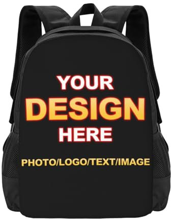 Naispanda Personalisierte Rucksack mit Foto Text benutzerdefinierte Casual Daypack personalisierte Design Name Text Bild Rucksack große Kapazität Tasche