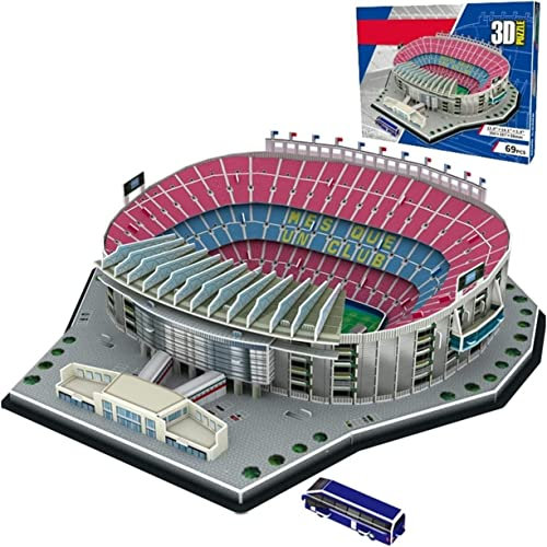 ZAXER 3D-Puzzle Stadion Barcelona Camp NOU Fußballfans, entwickle Fähigkeiten, baue Stadion-Sammlung, einfacher Aufbau ohne Kleber