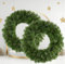 2 x large plain christmas door wreath - 50cm green artificial wreath - christmas door decoration - pine tipped wreath.