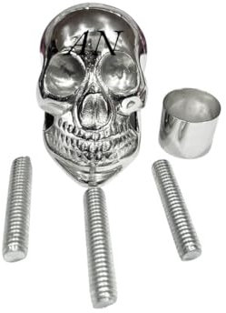 Gehstock mit Griff, handgefertigter Gehstock in silberfarbenem Totenkopf-Finish – Vintage-Stil, Holzrohr-Zubehör