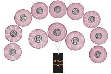 ALWORG Kommodenknöpfe Rosa 12er Set - Verwendung als dekorative Schubladengriffe oder knauf für schrank für DIY-Möbel-Umarbeitung
