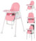 4 in 1 Verstellbarer Babyhochstuhl, Hoher Fütterungssitz für Kleinkinder, Tischstuhl für Kleinkinder, Kinderhochstuhl mit Essbrett und 3-Punkt-Sicherheitsgurt, Rosa (Rosa)