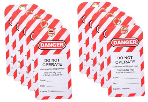 Ciieeo 10 Stück Warnlabel Betreiben Sie keine Tags Gefahrenwarnschilder Reparatur Warnsignale Hängeetiketten nicht betätigen Gefahrenschild Service-Tags für Geräte Inspektionstags PVC