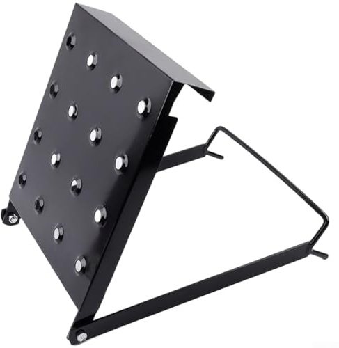 Aluminum Alloy Folding Ladder Tool Holder With Non Slip Platform For Household Chores Painting And Storage Black Silver Color 34.5cm(Black)