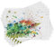 ABAKUHAUS Aquarell Platzmatten, Floral Jungle Sommer, Waschbare Stoff Esszimmer Küche Tischdekorations Digitaldruck, Grün Orange