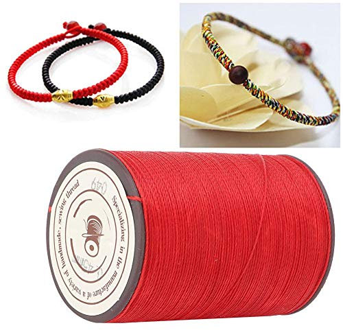 0.45mm Leather Sewing Wax Cord Handwork Knitting Craft Wax Thread for Leather DIY Project Necklace Bracelet Craft Making 160m/Roll (Red)