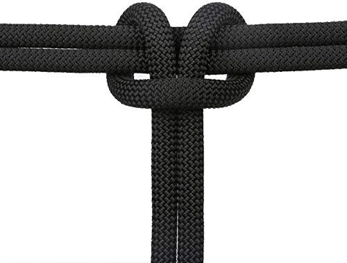 YJHH Bergsteigerseil 12mm 150M/492ft, Kletterseil Sicherheitsseil Bergseile, Kletterseil Mit Karabiner Für Das Klettern Im Freien, Turnhalle Drinnen, Feuerrettung, Höhenarbeiten(Schwarz)