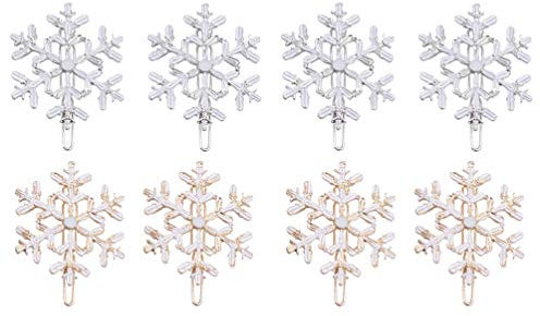 FRCOLOR 8Pcs Weihnachten Haarspangen Schneeflocke Haarnadeln Weihnachten Haarspange Haarschmuck Geschenk Haarschmuck Kopfbedeckung Styling-Tools für Damen Damen
