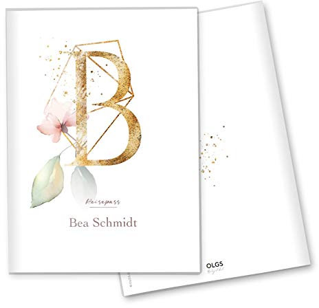 Olgs Reisepasshülle Individualisiert Buchstabe Ausweishülle Schutzhülle für Dokumente & Reisepass personalisierbar mit Namen… (06 Motiv, Reisepass personalisiert)