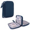 Hosoncovy Double Layer 2.5 Inch Hard Drive Case Carrying Case Travel Case Hard Drive Storage Bag USB Flash Drive Organizer Case for Two 2.5 inch WD Western My Passport Seagate Samsung (Blue)