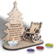 Gedenk-Weihnachtsschmuck, im Himmel, Stuhl, Grabschmuck, Trauergeschenk mit 4 Kerzen, Gedenkkerze, Ornament, Holzkarten, um sich an geliebte Menschen zu erinnern