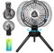 FANCYWING Portable Camping Desk Fan with LED Lantern USB 10400mAh Battery Operated Tent Fan with Hanging Hook and Foldable Tripod, 270°Rotation, Strong Wind for Office, Home, Outdoor, Emergency