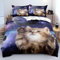 ZZXHG Parure de Lit 160x200 Enfant Chat éToile Violet, Housse de Couette 1 Personne en Microfibre avec Fermeture Éclai, Réversible Ensemble de Literie Adulte avec 2 Taie d'oreiller 65x65