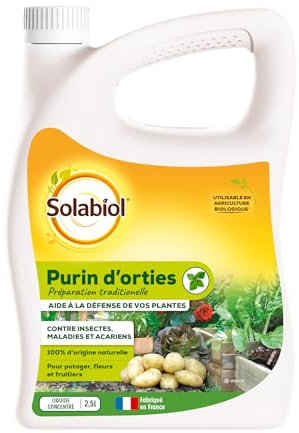 SOLABIOL Purins d'Orties - Lutte Contre Les Pucerons Acariens Mildiou & Oïdiume - Renfort Protecteur - Etui 2,5L - Utilisable en Agriculture Biologique - SOPOR25