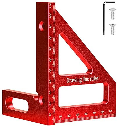 Righello di misurazione multi-angolo, Weytoll goniometro quadrato per la lavorazione del legno 45° 90° Mitra Triangolo-righello Calibro di incisione per ingegnere carpentiere