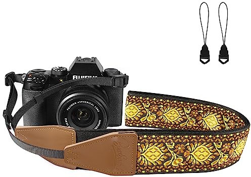 BestSounds Camera Strap, Jacquard Weave 2 Shoulder Neck Straps for All DSLR Cameras Men Women Photographers (Jacquard Yellow)