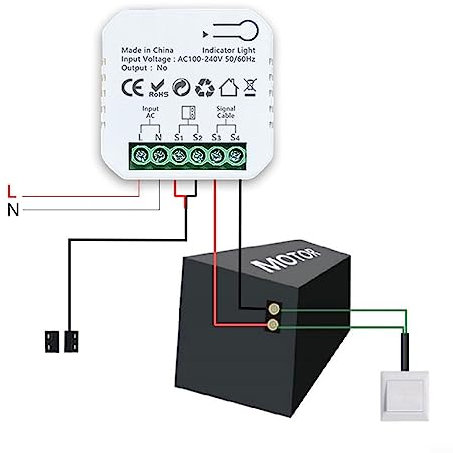 DAZZLEEX pour TUYA Contrôleur de Porte de Garage Intelligent WiFi, ouvre-Porte de Garage Intelligent avec télécommande WiFi et Commande vocale avec Vie Intelligente