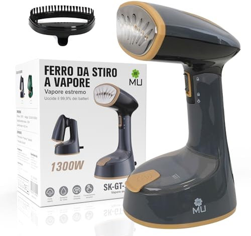 m MU, Dampfglätter Reise, Reisebügeleisen Mini Leicht, 1300 W, Wassertank, Faltbares Dampfbügeleisen, handdampfbügler, Steamer Dampfglätter Für Reisen Und Zu Hause. Reise Bügeleisen, Dampfbürste