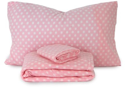 Morbidissimi Completo lenzuola Pois in Pile dimensioni varie J927 Singolo ROSA