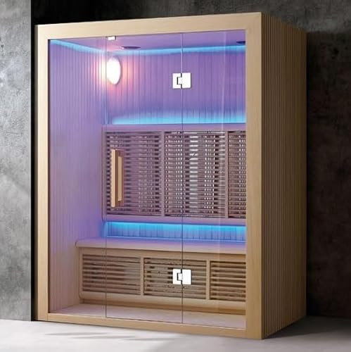 Bagno Italia Sauna 4 places 170 x 105 cm plaques infrarouges en carbone radio bluetooth lumières LED