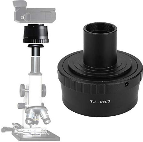 Microscope Adapter, Microscope Lens Adapter Aluminium Alloy 23.2mm T Mount Microscope T Adapter with Wrench for M4/3 Mount Mirrorless Camera