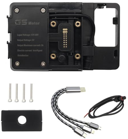 BOROCO Motorrad Handy Navigationshalterung, Mobiltelefon Navigationszubehör mit USB Ladegerät Kompatibel für R1200GS LC & Adventure S1000XR R1200RS